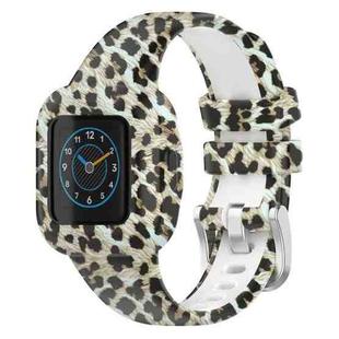 For GarminFit JR3 / Garmin Vivofit JR 3 xDfind Steel Buckle Printed Silicone Watch Band(Leopard)