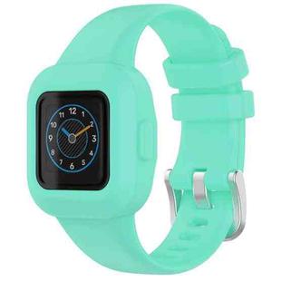 For GarminFit JR3 / Garmin Vivofit JR 3 xDfind Silver Steel Buckle Solid Color Silicone Watch Band(Teal)