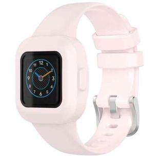 For GarminFit JR3 / Garmin Vivofit JR 3 xDfind Silver Steel Buckle Solid Color Silicone Watch Band(Pink)