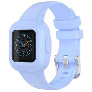For GarminFit JR3 / Garmin Vivofit JR 3 xDfind Silver Steel Buckle Solid Color Silicone Watch Band(Cornflower Blue)