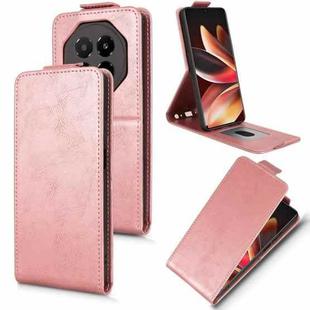 For Meizu Note 16 Magnetic Vertical Flip Leather Phone Case with Buckle(Rose Gold)