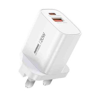 REMAX U187 20W USB and Type-C GaN Fast Charger, Specification:UK Plug(White)
