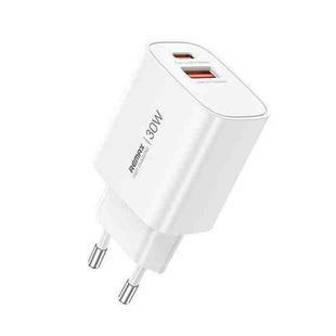 REMAX U187 30W USB and Type-C GaN Fast Charger, Specification:EU Plug(White)