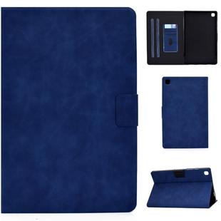 For Samsung Galaxy Tab A7 (2020) T500 Cowhide Texture Horizontal Flip Leather Case with Holder & Card Slots & Sleep / Wake-up(Blue)