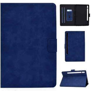 For Samsung Galaxy Tab S8 / Galaxy Tab S7 11.0 T870 Cowhide Texture Horizontal Flip Leather Case with Holder & Card Slots & Sleep / Wake-up(Blue)