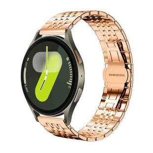 For Samsung Galaxy Watch 7 / 6 / 5 / FE 20mm xDfind Seven-bead Solid Stainless Steel Watch Band(Rose Gold)
