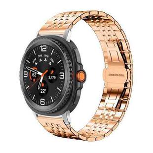 For Samsung Galaxy Watch8 20mm xDfind Seven-bead Solid Stainless Steel Watch Band(Rose Gold)