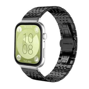 For Huawei Watch Fit4 / Fit3 / Fit4 Pro 20mm xDfind Seven-bead Solid Stainless Steel Watch Band(Black)