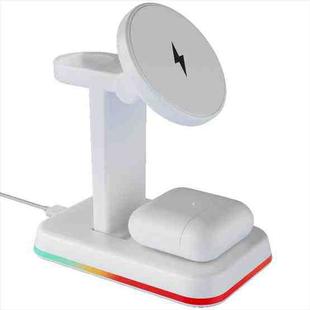 H63 15W 3 in 1 Magnetic Wireless Charger Stand(White)