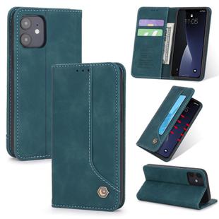 For iPhone 12 mini POLA 008 Series Retro Magnetic Horizontal Flip Leather Case with Holder & Card Slots(Blue)