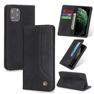 For iPhone 11 Pro Max POLA 008 Series Retro Magnetic Horizontal Flip Leather Case with Holder & Card Slots(Black)