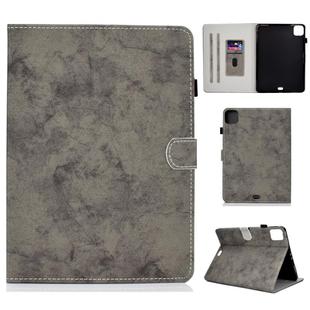 For iPad Air 2022 / 2020 10.9 Marble Style Cloth Texture Leather Case with Bracket & Card Slot & Pen Slot & Anti Skid Strip(Grey)