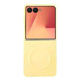 For Samsung Galaxy Z Flip7 5G Wave Texture MagSafe Skin Feel PC Phone Case(Yellow)