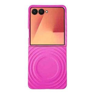 For Samsung Galaxy Z Flip7 5G Wave Texture MagSafe Skin Feel PC Phone Case(Rose Red)