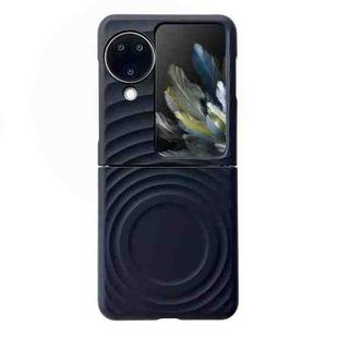 For OPPO Find N3 Flip Wave Texture MagSafe Skin Feel PC Phone Case(Black)