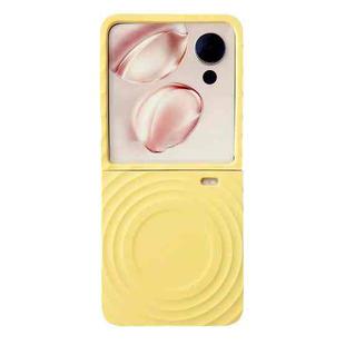 For Honor V Flip Wave Texture MagSafe Skin Feel PC Phone Case(Yellow)