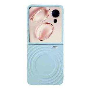 For Honor V Flip Wave Texture MagSafe Skin Feel PC Phone Case(Light Blue)