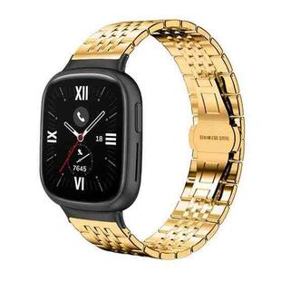 For Honor Watch 4 20mm xDfind Seven-bead Solid Stainless Steel Watch Band(Gold)