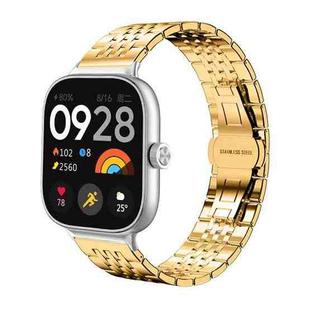 For Xiaomi Smart Band 9 Pro/Redmi Watch 5/4 20mm xDfind Seven-bead Solid Stainless Steel Watch Band(Gold)