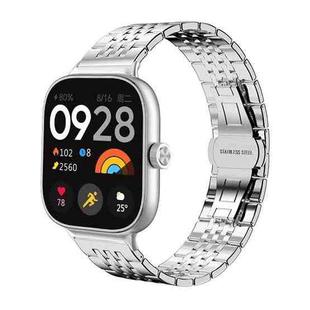 For Xiaomi Smart Band 9 Pro/Redmi Watch 5/4 20mm xDfind Seven-bead Solid Stainless Steel Watch Band(Silver)