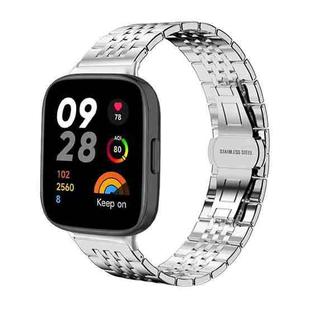 For Redmi Watch 3 20mm xDfind Seven-bead Solid Stainless Steel Watch Band(Silver)