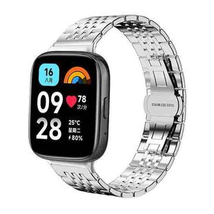 For Redmi Watch 3 Active / Lite 20mm xDfind Seven-bead Solid Stainless Steel Watch Band(Silver)