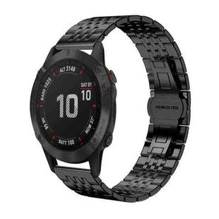 For Garmin Fenix 8/7X/6X/5X 26mm 22mm xDfind Seven-bead Solid Stainless Steel Watch Band(Black)