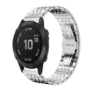 For Garmin Fenix 8/7X/6X/5X 26mm 22mm xDfind Seven-bead Solid Stainless Steel Watch Band(Silver)