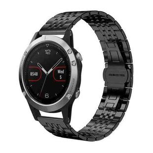 For Garmin Fenix 8/7/6/5 22mm 20mm xDfind Seven-bead Solid Stainless Steel Watch Band(Black)