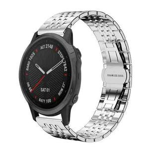For Garmin Fenix 8/7S/6S/5S 20mm 18mm xDfind Seven-bead Solid Stainless Steel Watch Band(Silver)