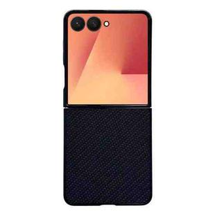 For Samsung Galaxy Z Flip7 5G Weave Texture PU Hybrid PC Phone Case(Black)
