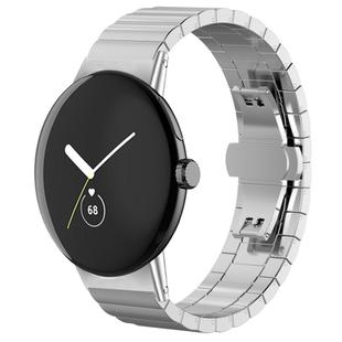 For Google Pixel Watch 3 45mm 22mm xDfind One-bead Bamboo Solid Stainless Steel Watch Band(Silver)
