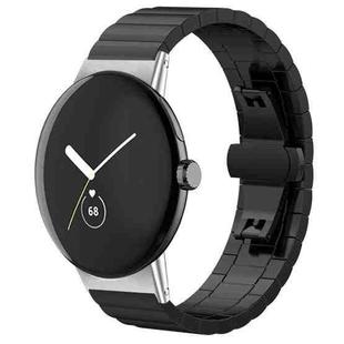 For Google Pixel Watch 3 / 2 / 1 41mm 20mm xDfind One-bead Bamboo Solid Stainless Steel Watch Band(Black)
