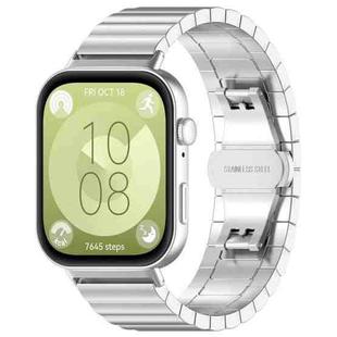 For Huawei Watch Fit4 / Fit3 / Fit4 Pro 20mm xDfind One-bead Bamboo Solid Stainless Steel Watch Band(Silver)