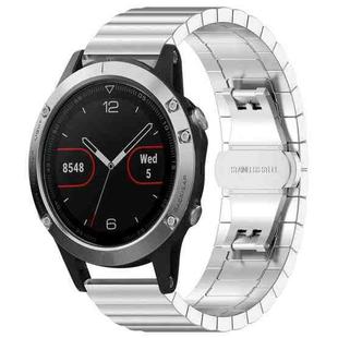 For Garmin Fenix 8/7/6/5 22mm 20mm xDfind One-bead Bamboo Solid Stainless Steel Watch Band(Silver)