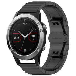 For Garmin Fenix 8/7/6/5 22mm 20mm xDfind One-bead Bamboo Solid Stainless Steel Watch Band(Black)
