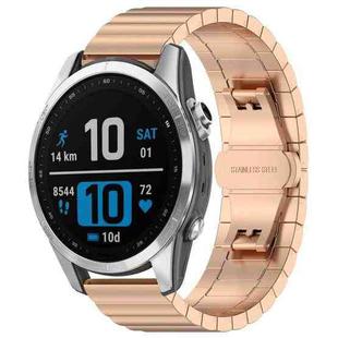 For Garmin Fenix 8/7S/6S/5S 20mm 18mm xDfind One-bead Bamboo Solid Stainless Steel Watch Band(Rose Gold)