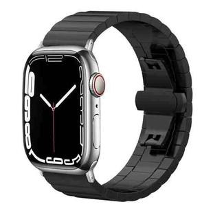 For Apple Watch 42 / 44 / 45 / 46 / 49mm 22mm xDfind One-bead Bamboo Solid Stainless Steel Watch Band(Black)