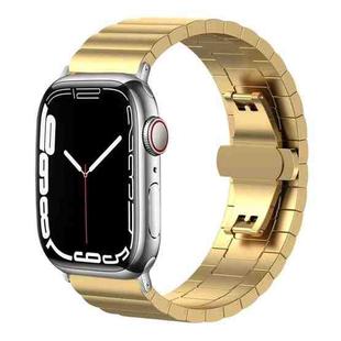 For Apple Watch 38 / 40 / 41 / S10 42mm 20mm xDfind One-bead Bamboo Solid Stainless Steel Watch Band(Gold)