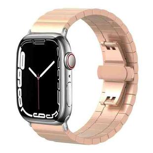 For Apple Watch 38 / 40 / 41 / S10 42mm 20mm xDfind One-bead Bamboo Solid Stainless Steel Watch Band(Rose Gold)