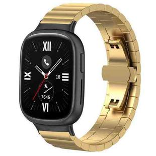 For Honor Watch 4 TMA-L19 20mm xDfind One-bead Bamboo Solid Stainless Steel Watch Band(Gold)