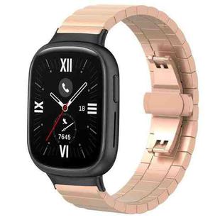 For Honor Watch 4 TMA-L19 20mm xDfind One-bead Bamboo Solid Stainless Steel Watch Band(Rose Gold)