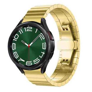 For Samsung Galaxy Watch 7 / 6 / 5 / FE 20mm xDfind One-bead Bamboo Solid Stainless Steel Watch Band(Gold)
