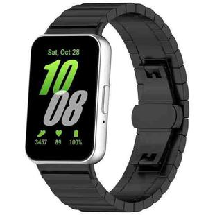 For Samsung Galaxy Fit3 SM-R390 18mm xDfind One-bead Bamboo Solid Stainless Steel Watch Band(Black)