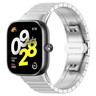 For Xiaomi Smart Band 9 Pro/Redmi Watch 5/4 20mm xDfind One-bead Bamboo Solid Stainless Steel Watch Band(Silver)