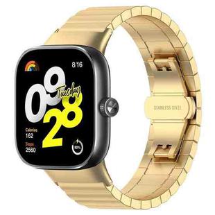 For Xiaomi Smart Band 9 Pro/Redmi Watch 5/4 20mm xDfind One-bead Bamboo Solid Stainless Steel Watch Band(Gold)