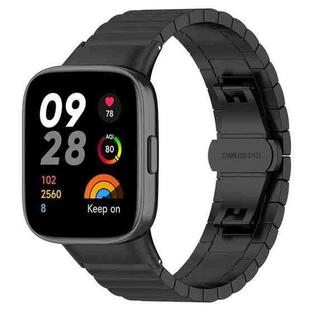 For Redmi Watch 3 20mm xDfind One-bead Bamboo Solid Stainless Steel Watch Band(Black)