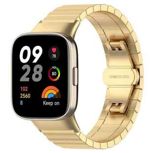 For Redmi Watch 3 20mm xDfind One-bead Bamboo Solid Stainless Steel Watch Band(Gold)