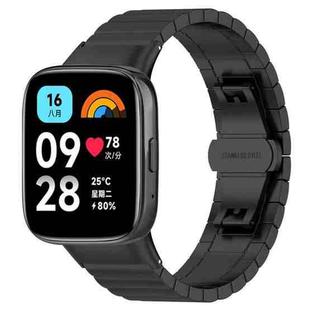 For Redmi Watch 3 Active / Lite 20mm xDfind One-bead Bamboo Solid Stainless Steel Watch Band(Black)