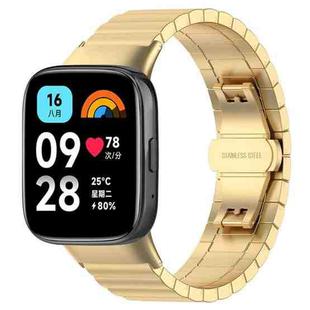 For Redmi Watch 3 Active / Lite 20mm xDfind One-bead Bamboo Solid Stainless Steel Watch Band(Gold)